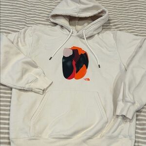 The north face men’s sweatshirt graphic hoodie cream color sz L